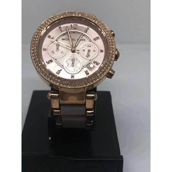 Michael Kors MK5896 Women's Stainless Steel Analog Blush Dial Quartz Watch RK301 - Picture 1 of 10